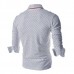 Mens Slim Fit Casual Wave Point Long Sleeve T Shirts