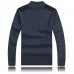 Mens Thick Sweaters Casual Knitting Splicing Shoulder Pullovers