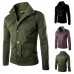 Men's Military Style Stand Collar Winter Jacket Slim Fit Fashion Coat