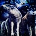 Men Cotton Blended 3D Printed Noctilucent Wolf Long Sleeve T-shirt