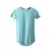 Long Mens Spring Summer Cotton Essential Basic Tshirts Short Sleeved T-shirts