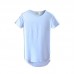 Long Mens Spring Summer Cotton Essential Basic Tshirts Short Sleeved T-shirts