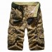 Summer Mens Cotton Camouflage Multi Pockets Casual Cargo Pants