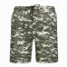 Mens Camouflage Printed Elastic Waist Loose Fit Beach Shorts With Drawstring