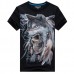 Mens Wolf 3D Animal Skull Printing Plus Size Tees Summer Personality Short Sleeve T-shirt