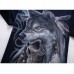 Mens Wolf 3D Animal Skull Printing Plus Size Tees Summer Personality Short Sleeve T-shirt