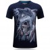 Mens Wolf 3D Animal Skull Printing Plus Size Tees Summer Personality Short Sleeve T-shirt