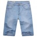 Men Summer Casual Loose Knee Length Straight Jeans Shorts