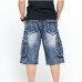 Summer Mens Big Pockets Jeans Loose Street Skateboard Denims Shorts