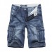 Summer Mens Big Pockets Jeans Loose Street Skateboard Denims Shorts