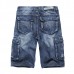 Summer Mens Big Pockets Jeans Loose Street Skateboard Denims Shorts