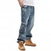 Loose Plus Size 30-46 Hip-Hop Men Fashion Big Size Jeans Pop Skateboard Pants