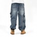 Loose Plus Size 30-46 Hip-Hop Men Fashion Big Size Jeans Pop Skateboard Pants