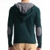 Casual Hooded Knitted Sweatshirt Pure Color Men Pullover Sweater Sport Tops