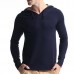 Casual Hooded Knitted Sweatshirt Pure Color Men Pullover Sweater Sport Tops