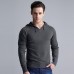 Casual Hooded Knitted Sweatshirt Pure Color Men Pullover Sweater Sport Tops