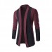 Autumm Fashion Cardigan Sweater Mens Casual Trends Knitwear Stitching Solid Color Cardigan