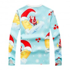 Santa Claus Printed Sweater Mens Casual Loose Cartoon Personality Pullover Sweaters