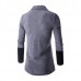 Mens Fashion Stitching Turn-down Collar Knitted Cardigans Casual Slim Fit Sweater