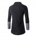 Mens Fashion Stitching Turn-down Collar Knitted Cardigans Casual Slim Fit Sweater