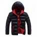 Men Winter Plus Thick Hooded Windproof Warm Fashion Contrast Color Lining Padded Jacket