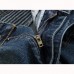 Mens Moustache Folded Stitching Elastic Jeans Fashion Casual Mid-rise Straight Legs Denim Pants