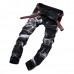 Mens Fashion Wolf Printing Black Straight Leg Denim Long Pants Jeans US Size 30-40