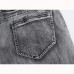 Mens Straight Legs Slim Fit Gray Elasticity Denim Pants Fashion Casual Jeans