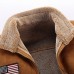 Mens Thick Winter Fashion Coat Stand Collar Shearling Jacket