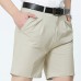 Middle Aged Mens Business Casual Golf Shorts Summer Cotton Knee Length Suit Shorts Pants