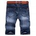 Summer Casual Straight Leg Thin Cotton Short Multi Pockets Jeans for Men