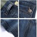 Summer Casual Straight Leg Thin Cotton Short Multi Pockets Jeans for Men