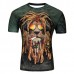 Plus Size Fashion Lion Head 3D Printed T-shirts Men's Loose-fitting Short Sleeve Tops Tees