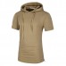 Summer Men's Casual Long Hooded T-shirt Camouflage Sports Shorts-sleeved T-shirt