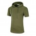 Summer Men's Casual Long Hooded T-shirt Camouflage Sports Shorts-sleeved T-shirt