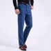 Men Summer Basic Denim Straight Leg Loose Elastic High Waist Cargo Long Jeans