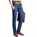 Spring Summer Casual Business Straight Leg Basic Thin Long Jeans for Men