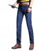 Spring Summer Casual Business Straight Leg Basic Thin Long Jeans for Men