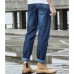 Mens Casual Business Fashion Denim Pants Summer Mid Rise Straight Legs Jeans