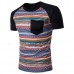 Spring Summer Casual Quick Drying Tops Tees Men's Digital Printing Short Sleeve Splicing T-shirts