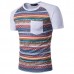 Spring Summer Casual Quick Drying Tops Tees Men's Digital Printing Short Sleeve Splicing T-shirts