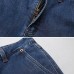 Mens Mid Waist Cotton Straight Legs Outdoor Casual Jeans Solid Color Denim Pants