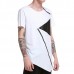 Summer Mens Hip-Hop Hit Color Zipper T-shirt O-neck Short Sleeve Casual Cotton Tops Tees