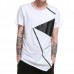 Summer Mens Hip-Hop Hit Color Zipper T-shirt O-neck Short Sleeve Casual Cotton Tops Tees