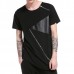 Summer Mens Hip-Hop Hit Color Zipper T-shirt O-neck Short Sleeve Casual Cotton Tops Tees