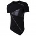 Summer Mens Hip-Hop Hit Color Zipper T-shirt O-neck Short Sleeve Casual Cotton Tops Tees