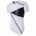 Summer Mens Hip-Hop Hit Color Zipper T-shirt O-neck Short Sleeve Casual Cotton Tops Tees