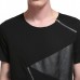 Summer Mens Hip-Hop Hit Color Zipper T-shirt O-neck Short Sleeve Casual Cotton Tops Tees