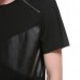 Summer Mens Hip-Hop Hit Color Zipper T-shirt O-neck Short Sleeve Casual Cotton Tops Tees