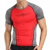 Summer Mens Elastic Training Quick Drying Sport T-shirt Breathable Slim Fitness Jogging Tops Tees